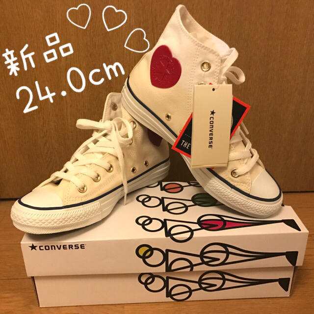 CONVERSE(コンバース)のレア新品♡24cmコンバースオールスターハートパッチ レディースの靴/シューズ(スニーカー)の商品写真