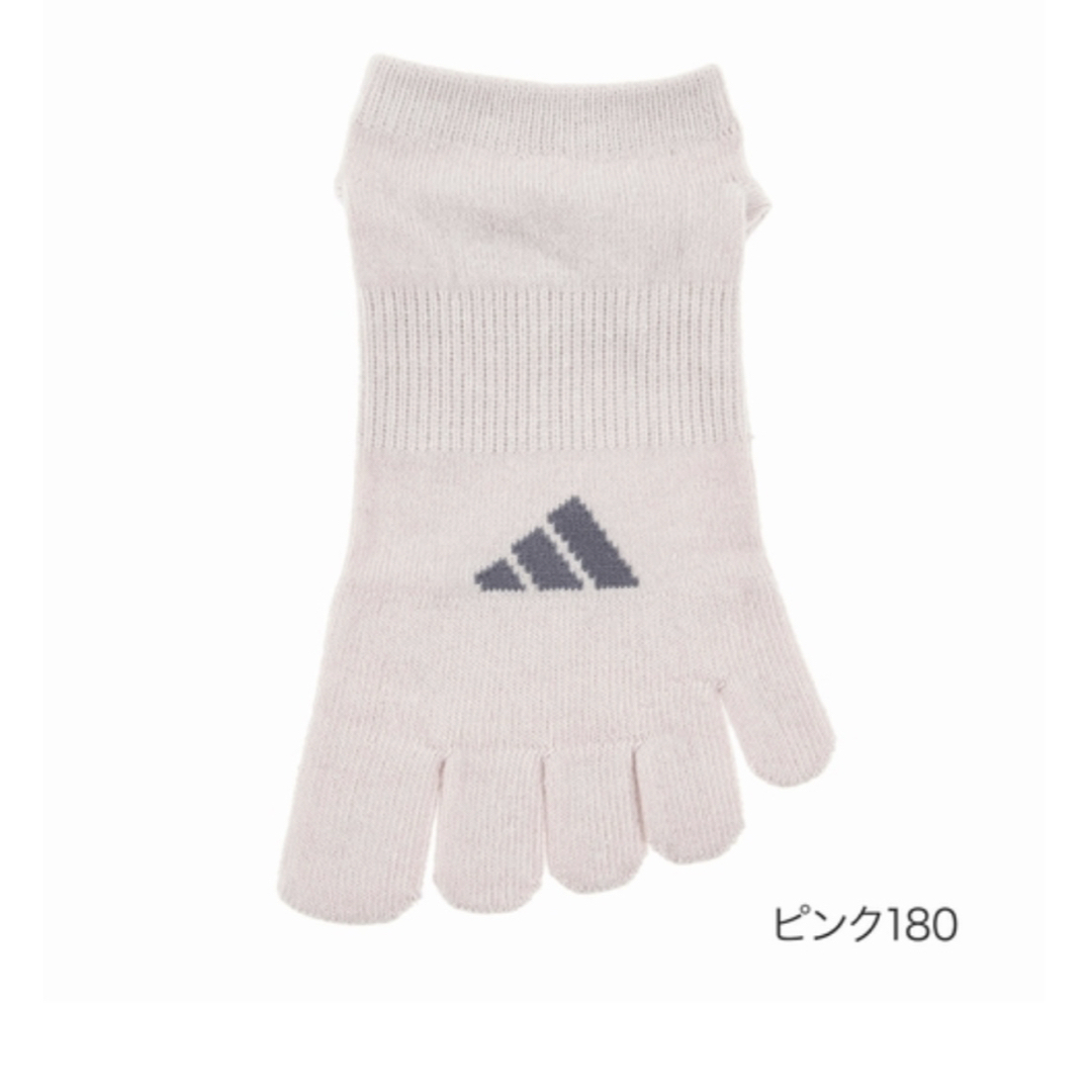 adidas(アディダス)のレディース【アディダス×福助】五本指ソックス滑り止め付き  2足セット レディースのレッグウェア(ソックス)の商品写真