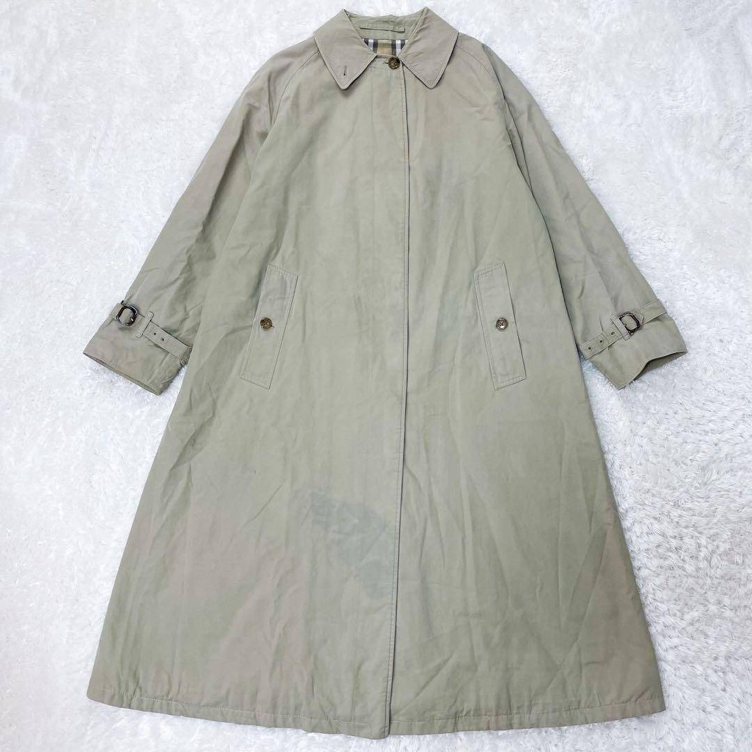 【極美品】バーバリーロンドン ステンカラーコート ベージュ　 ノバチェック L 美品✨バーバリーロンドン ステンカラーコート ノバチェック ハニー