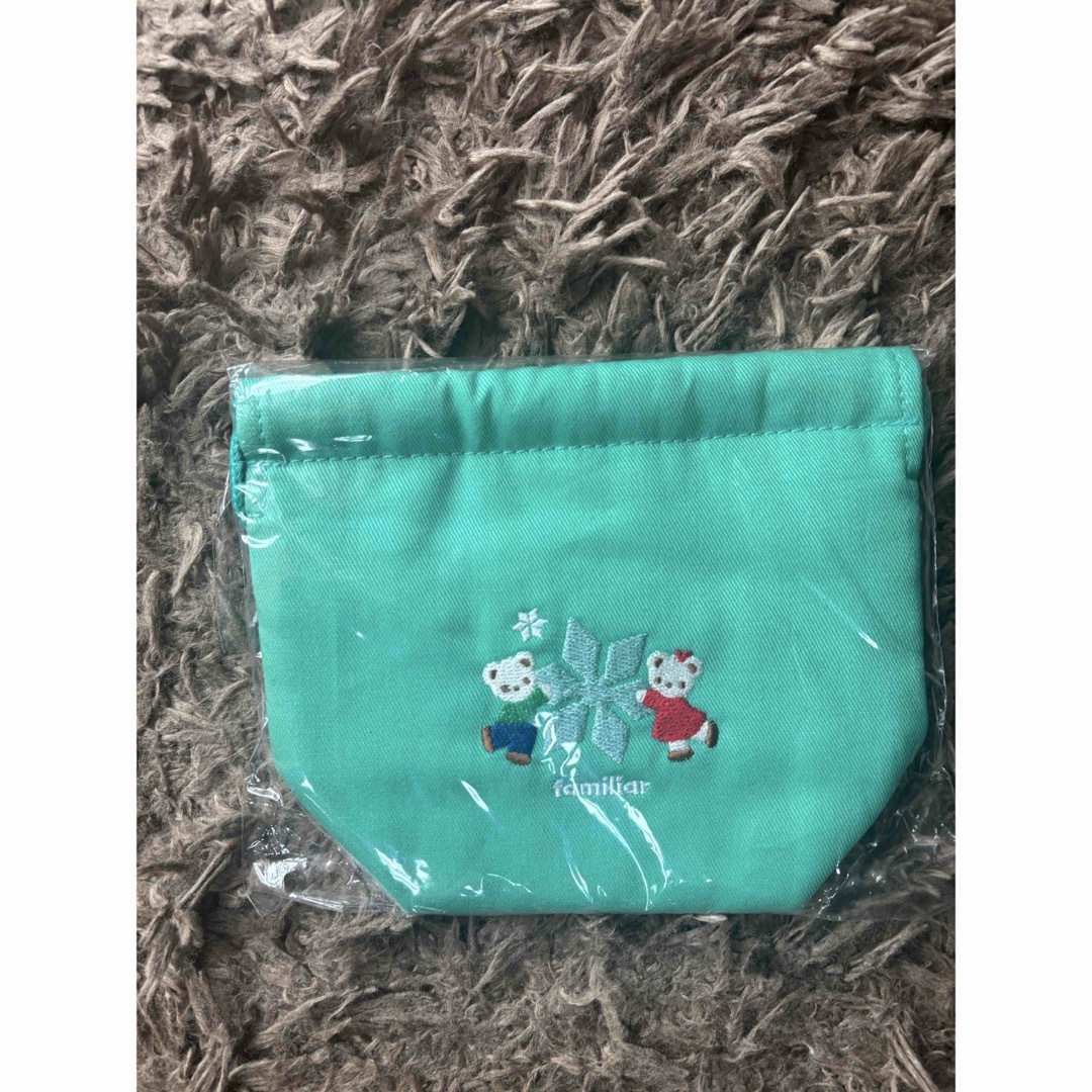 familiar(ファミリア)のファミリア巾着 宝塚 宝島歌劇団コラボ 雪組 グリーン レディースのファッション小物(ポーチ)の商品写真