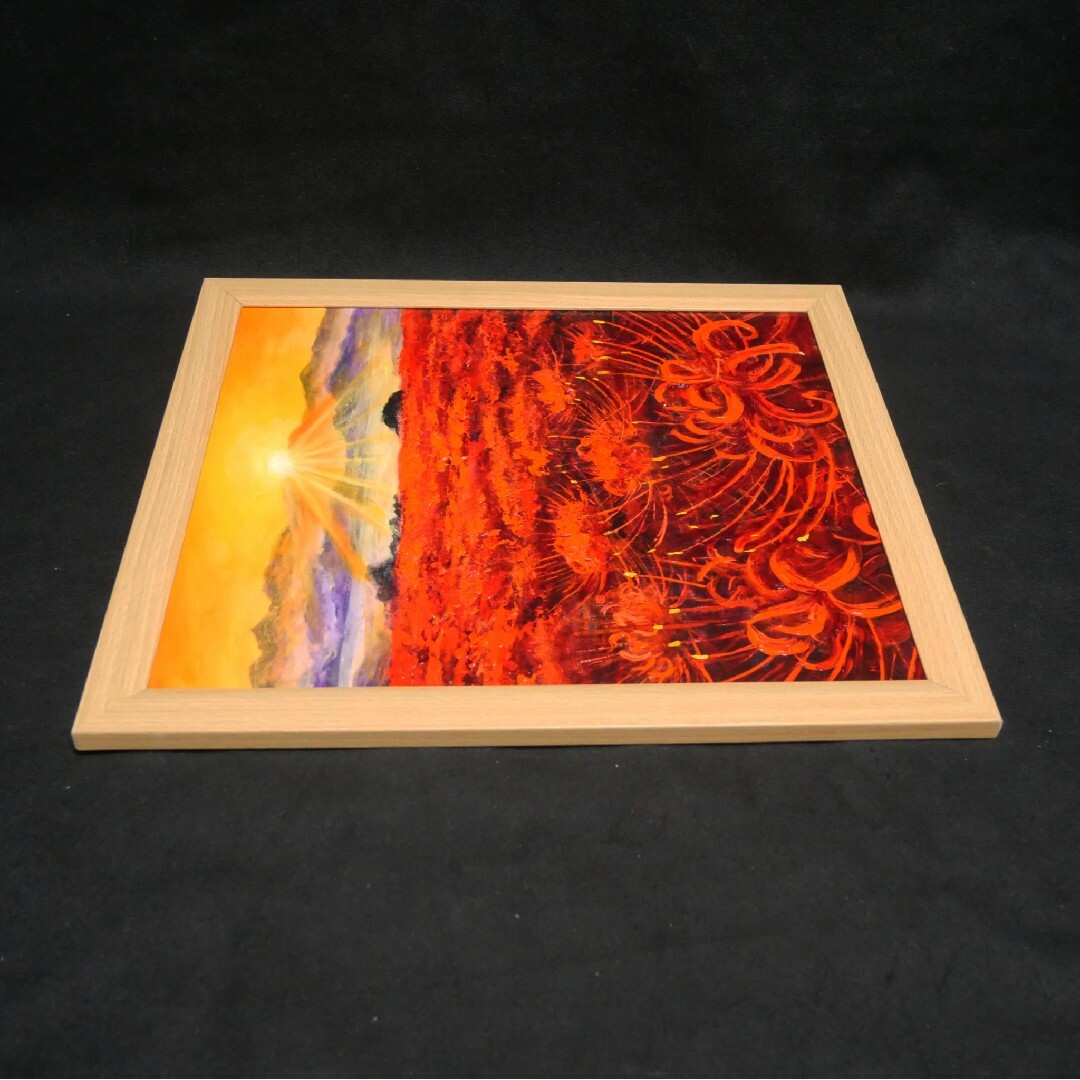 油絵 油彩 油彩画 絵 絵画 絵【光芒の畑】 エンタメ/ホビーの美術品/アンティーク(絵画/タペストリー)の商品写真