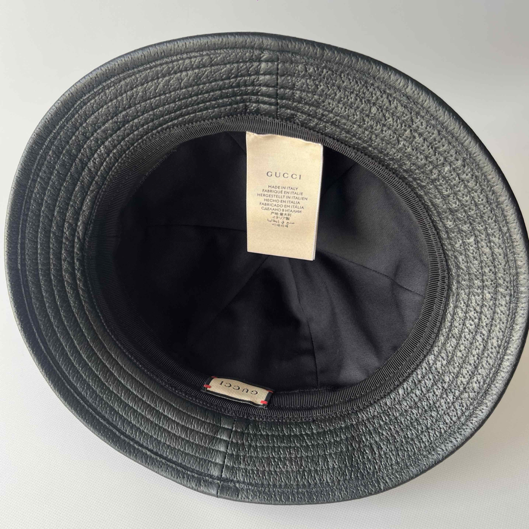 GUCCI(グッチ)のGUCCI グッチ ホースビット レザー バケットハット メンズの帽子(ハット)の商品写真