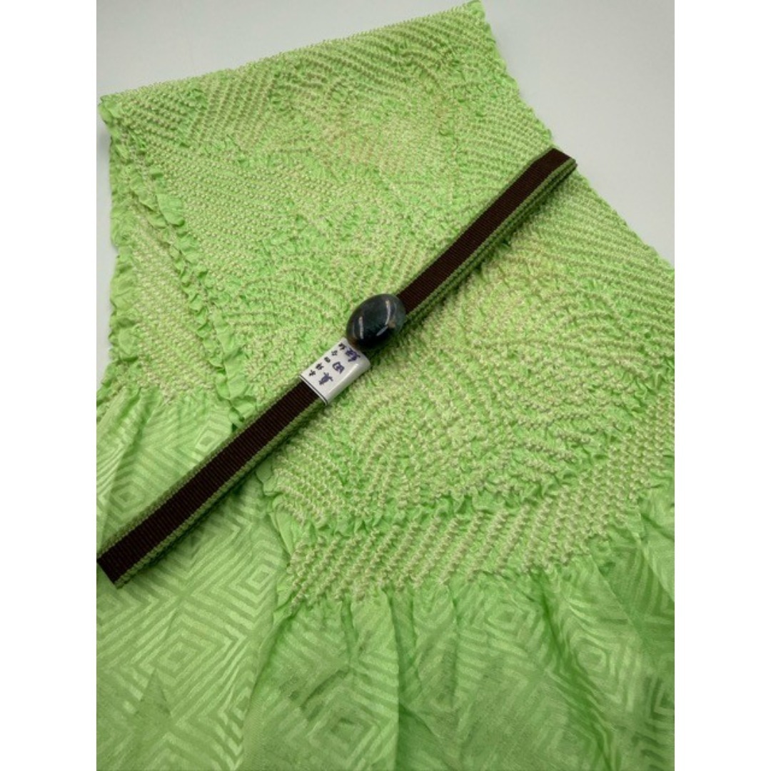 【スーパーSALL】0118中抜き絞り帯揚げ＆天然石帯留め ・真田紐　3点セット レディースの水着/浴衣(和装小物)の商品写真