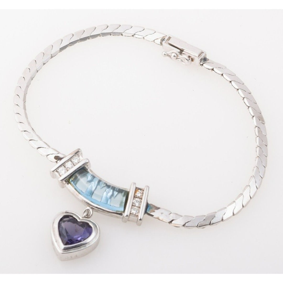 Pt850 アメジスト・ブルートパーズ・ダイヤモンド ブレスレット 23-428 レディースのアクセサリー(ブレスレット/バングル)の商品写真