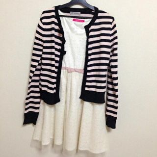 新品ボーダーカーディガン(カーディガン)