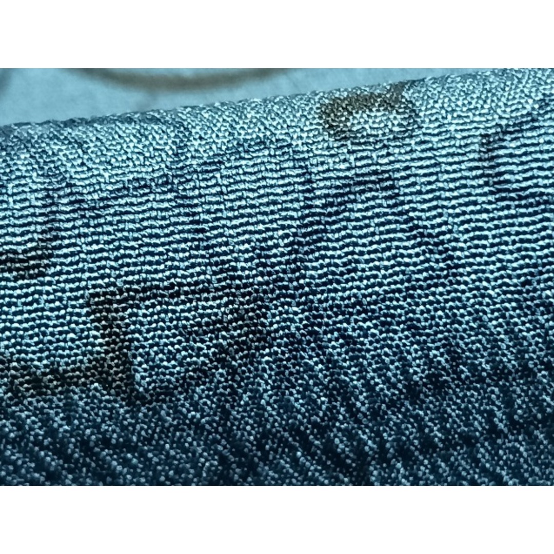 平和屋着物▽上質な小紋 単衣 型染め 藍 風景草花文 正絹 逸品 AABC0382fy レディースの水着/浴衣(着物)の商品写真