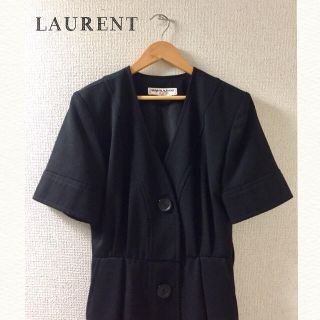 サンローラン(Saint Laurent)のイヴ・サンローラン ブラックワンピース(ひざ丈ワンピース)