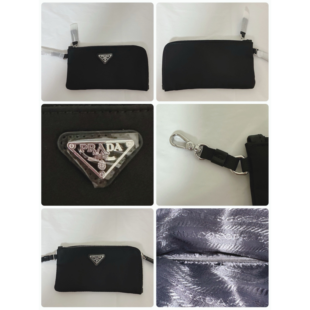 PRADA(プラダ)の国内正規品本物PRADA♡フラットポーチブラック新品 レディースのファッション小物(ポーチ)の商品写真