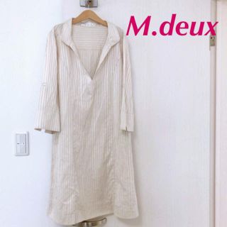 エムドゥー(M.deux)のM.deux ストライプ シャツワンピース(ひざ丈ワンピース)