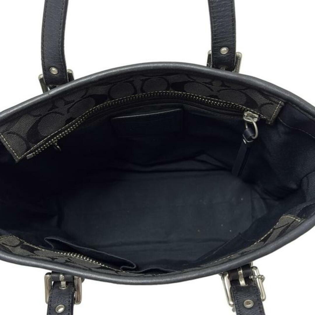 COACH(コーチ)のCOACH(コーチ) トートバッグ シグネチャー ランチ トート 10659 黒×ダークグレー レザー レディースのバッグ(トートバッグ)の商品写真
