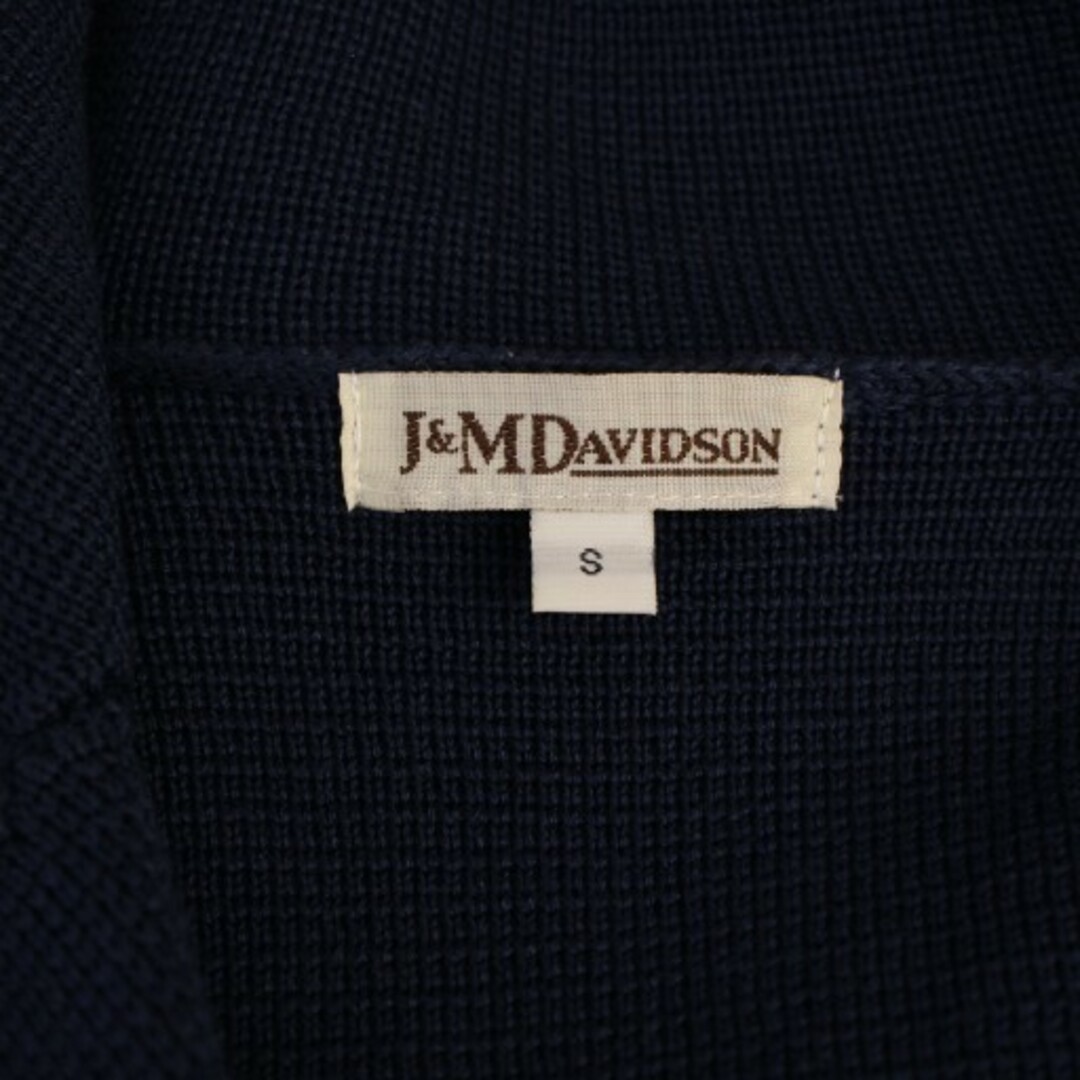J&M DAVIDSON(ジェイアンドエムデヴィッドソン)のジェイ&エムデヴィッドソン ミラノリブ ニットジャケット 七分袖 S 紺 レディースのジャケット/アウター(ブルゾン)の商品写真