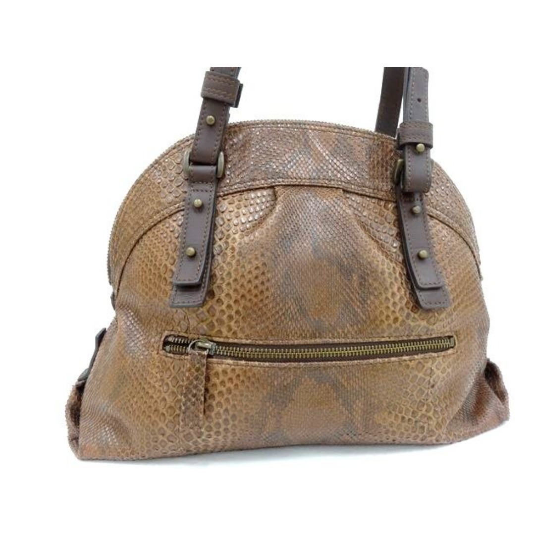 3F Bag Liore ■ バグリオ 本革 パイソン レザー ブラウン系 レディース ハンドバッグ □ 7I レディースのバッグ(ハンドバッグ)の商品写真