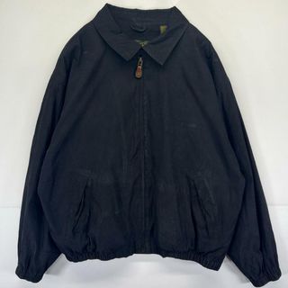 Timberland - 古着 ティンバーランド Timberland スウィングトップジャケット ナイロン フルジップ 大きいサイズ ワンポイントロゴ刺繍 XXL  ブラック メンズ