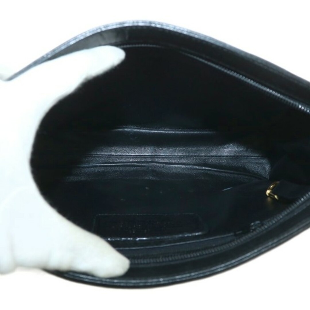 HUNTING WORLD(ハンティングワールド)のハンティングワールド セカンドバッグ クラッチバッグ レザー ロゴ 黒 レディースのバッグ(その他)の商品写真