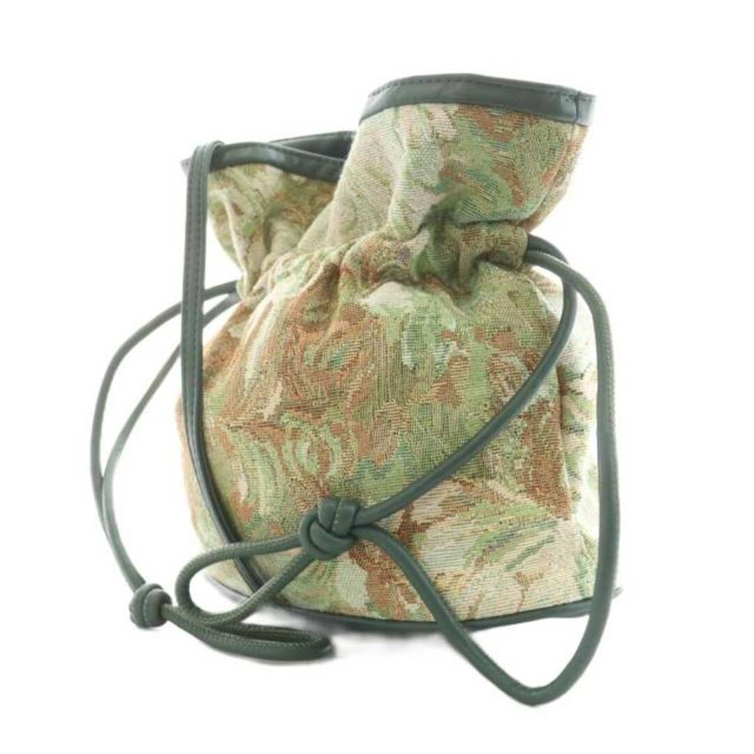 Casselini(キャセリーニ)のキャセリーニ ショルダーバッグ 巾着 総柄 キャンバス 緑 レディースのバッグ(ショルダーバッグ)の商品写真