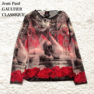 ジャンポールゴルチエ　パワーネット　デザイン トップス　長袖　人物　女　バラ(その他)