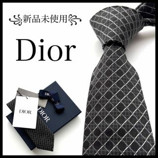 DIOR HOMME - ꧁新品未使用꧂ ディオールオム ネクタイ ナロータイ カナージュ ブラック 光沢