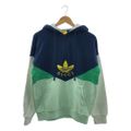 GUCCI / グッチ | × adidas / アディダス COLORBLOCK COTTON HOODIE / ロゴ スウェット フーディ | M | グリーン/ネイビー/ホワイト | メンズ