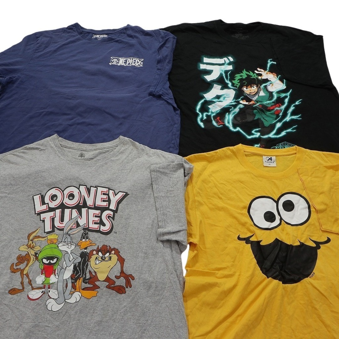 古着卸 まとめ売り キャラクター 半袖Tシャツ 16枚セット (メンズ L /XL ) ナルト ヒロアカ ワンピース ドラゴンボール 中古 古着 NC3856 メンズのジャケット/アウター(その他)の商品写真