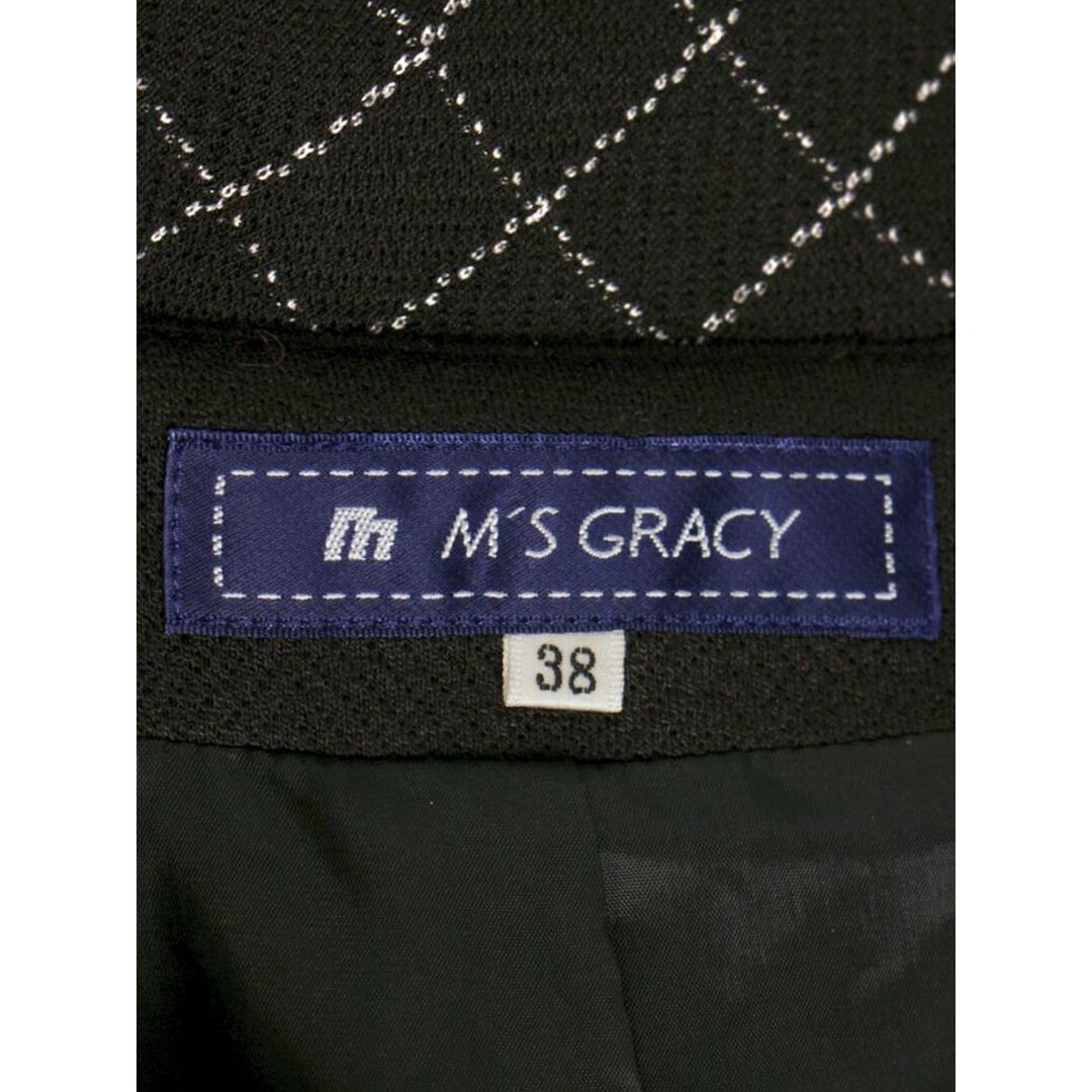 M'S GRACY(エムズグレイシー)のエムズグレイシー 521552 ワンピースコート 38 ブラック カメリアWジップ チェック 切替 IT6RZF19ZXC0 レディースのジャケット/アウター(その他)の商品写真