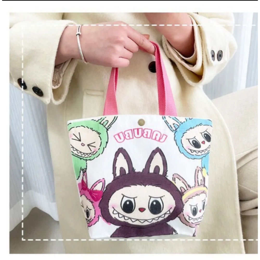 【新品未使用】 LABUBU（ラブブ） ランチバッグ、ミニトートバッグ レディースのバッグ(トートバッグ)の商品写真