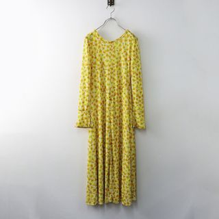 moussy - 美品 2023SS マウジー MOUSSY FLORAL PRINT マキシドレス 1＼イエロー ワンピース フラワー フレア 花柄【2400014612097】