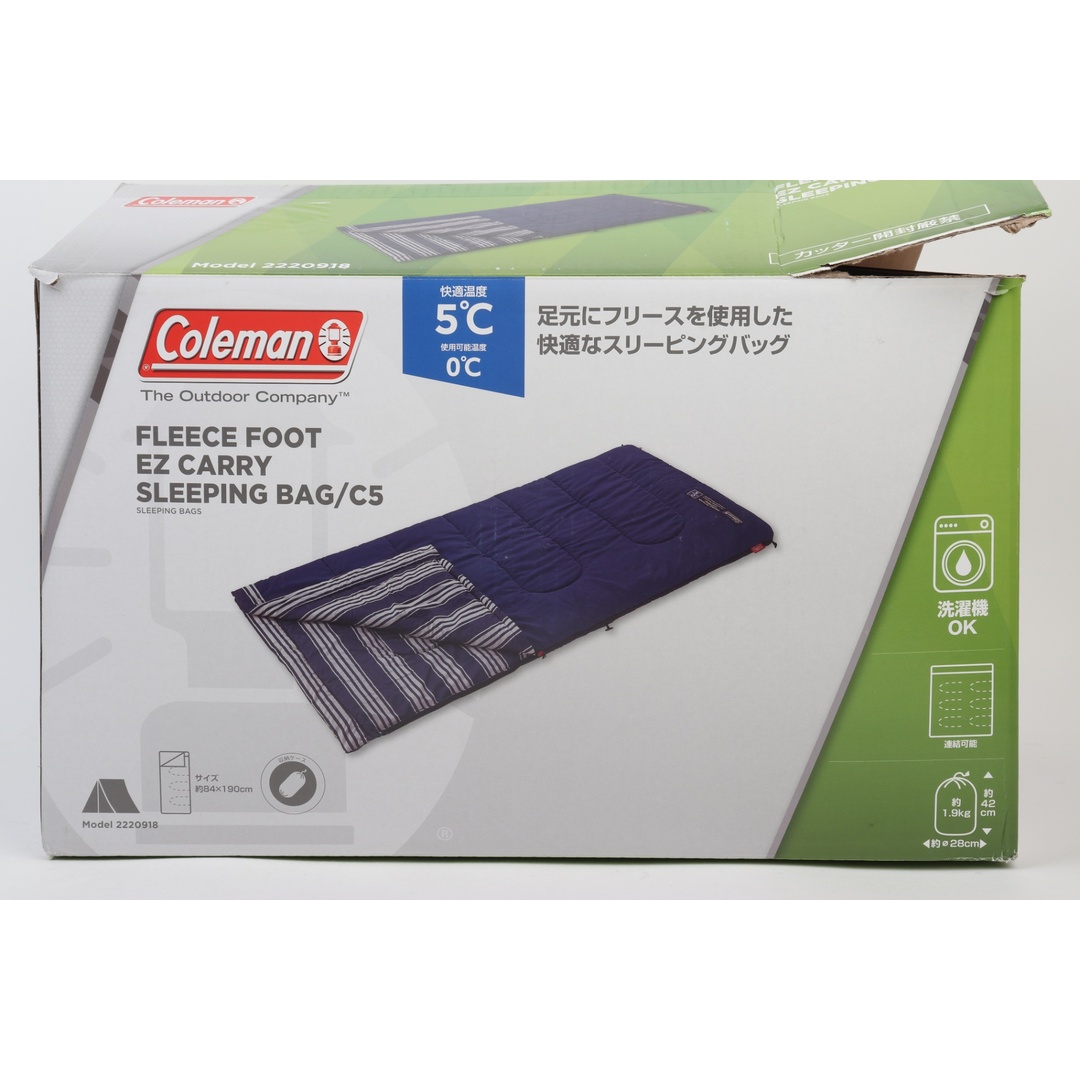 Coleman(コールマン)のColeman フリースフットEZキャリースリーピングバッグ 2220918 コールマン 寝袋 アウトドア R2505-272 スポーツ/アウトドアのアウトドア(寝袋/寝具)の商品写真