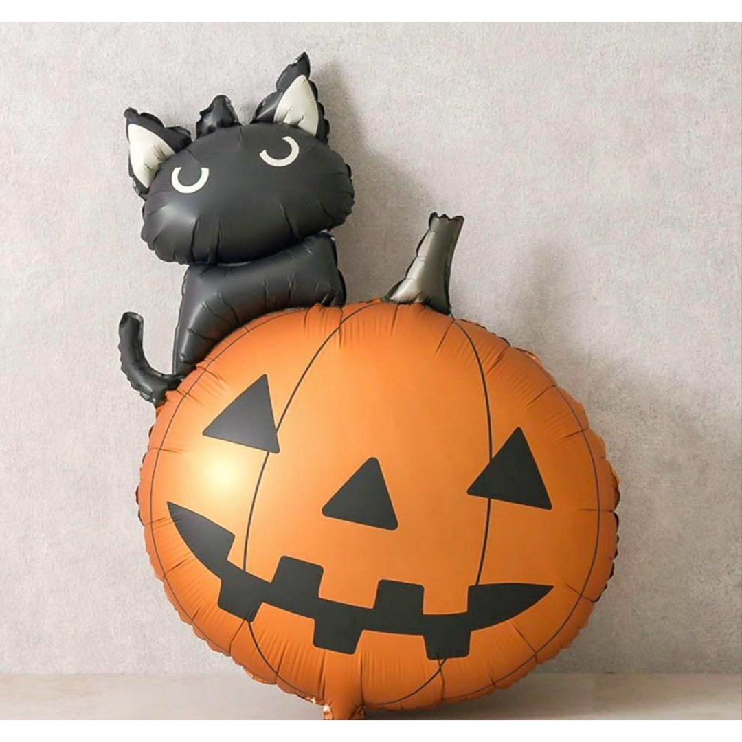 3COINS(スリーコインズ)のネコカボチャバルーン ハロウィン スリーコインズ スリコ 3COINS キッズ/ベビー/マタニティのメモリアル/セレモニー用品(その他)の商品写真