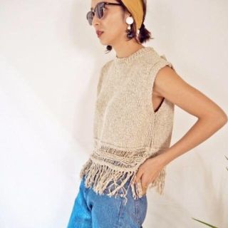 トゥデイフル(TODAYFUL)のTODAYFUL(トゥデイフル）Cotton Fringe Knit (Tシャツ(半袖/袖なし))