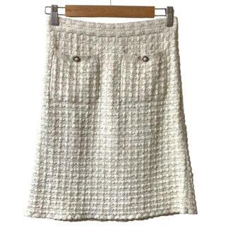 CHANEL - 良品 CHANEL シャネル ニット ツイードスカート P56994 サイズ36 アイボリー レディース 古着 中古 USED
