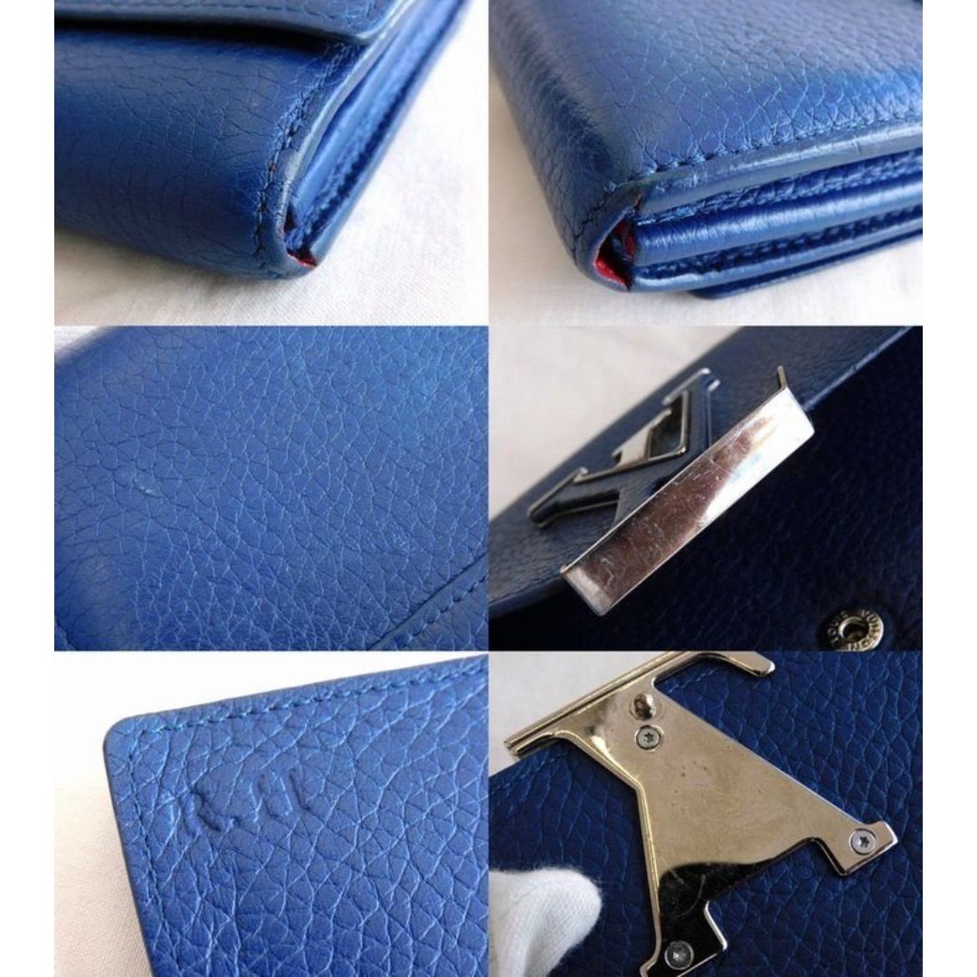 ルイヴィトン ■M41970 MI1136 ポルトフォイユ カプシーヌ ブルーマリーヌ トリヨンレザー 長財布 イニシャル入り Louis Vuitton□7J  レディースのファッション小物(財布)の商品写真