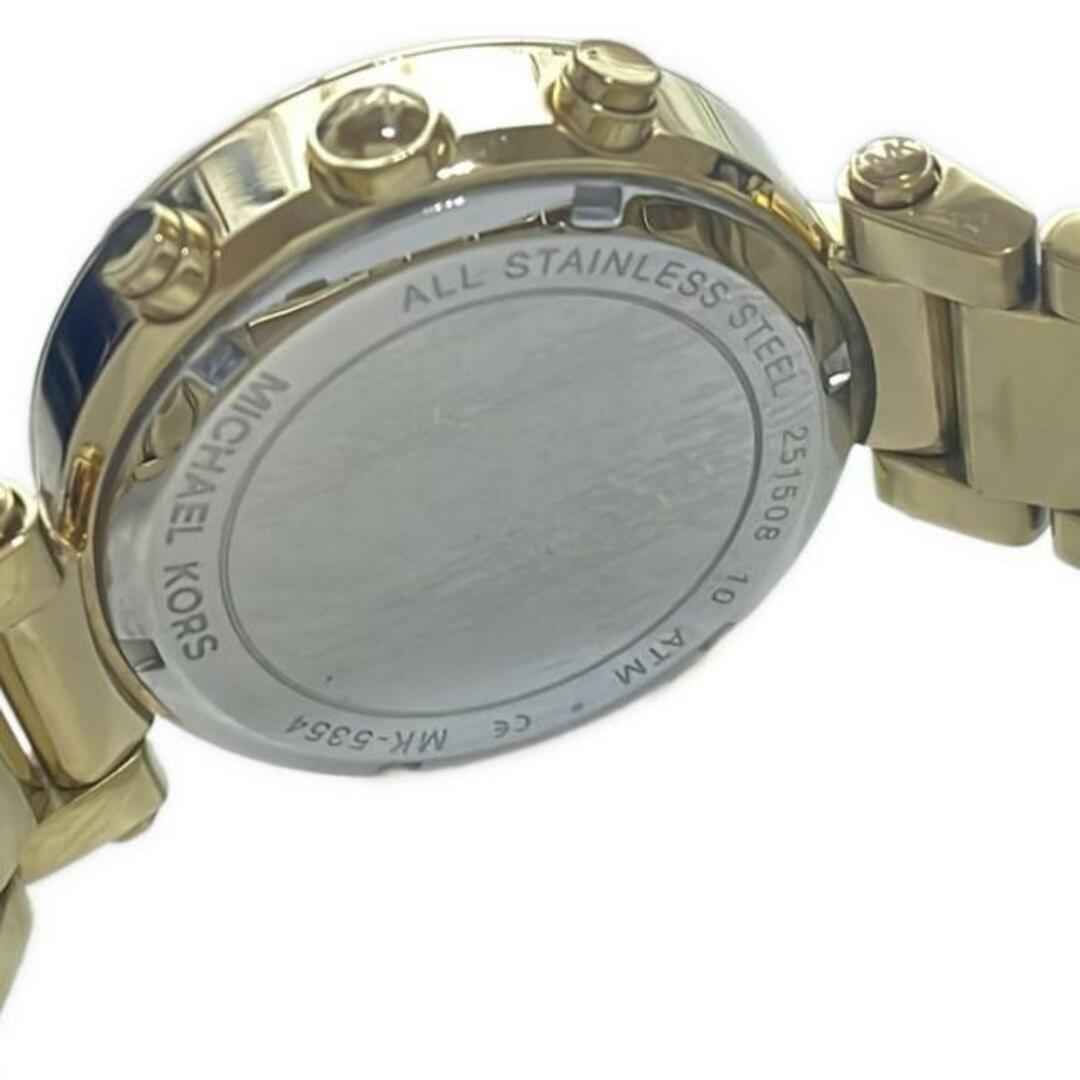 MICHAEL KORS(マイケルコース)のMICHAEL KORS(マイケルコース) 腕時計美品  - MK-5354 レディース クロノグラフ/ラインストーンベゼル アイボリー レディースのファッション小物(腕時計)の商品写真