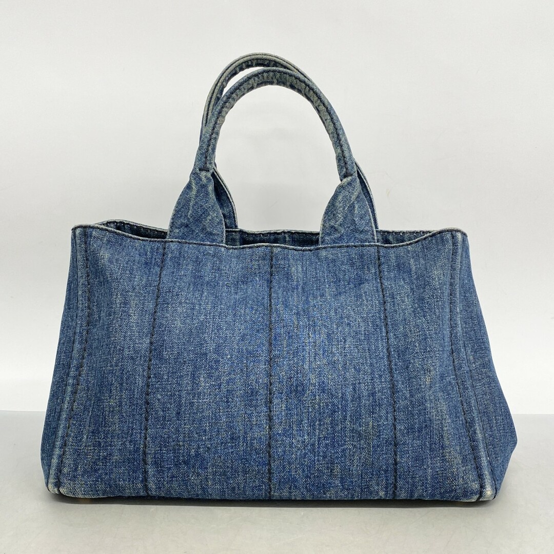 PRADA(プラダ)の【5md4239】プラダ ハンドバッグ カナパ デニム ブルー ゴールド金具【中古】レディース レディースのバッグ(ハンドバッグ)の商品写真