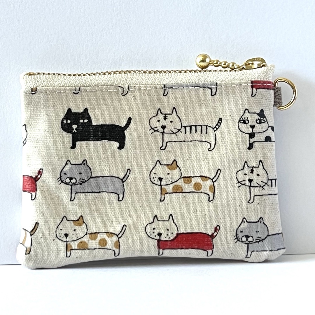 手のひらサイズのラミネート、ミニポーチ ハンドメイドのファッション小物(ポーチ)の商品写真