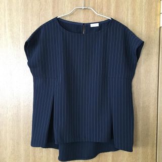 プラステ(PLST)の美品 プラステ ストライプタック半袖Tブラウス(シャツ/ブラウス(半袖/袖なし))