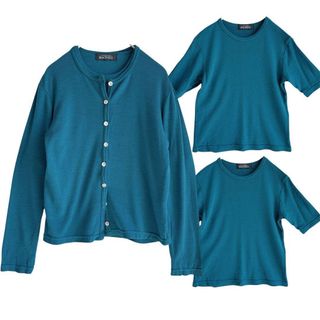 MACPHEE - 日本製【マカフィー】 ウール100 半袖ニット カーディガン アンサンブル 美品