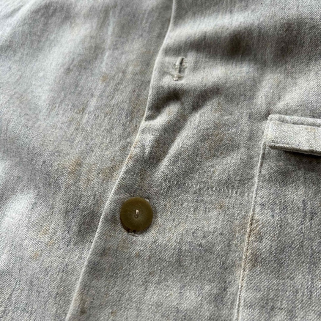 VINTAGE(ヴィンテージ)の40s50sヴィンテージワークシャツ/ネルシャツ グレー L ボックス 片ポケ メンズのトップス(シャツ)の商品写真