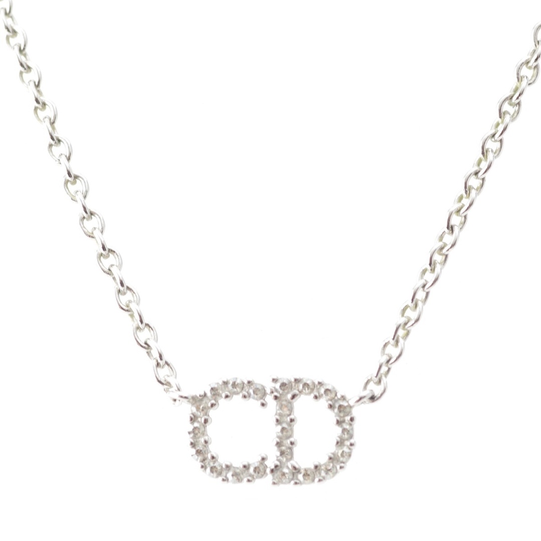 Dior(ディオール)のディオール Clair D Lune CDロゴ ラインストーン ネックレス アクセサリー シルバー【中古】 レディースのアクセサリー(ネックレス)の商品写真