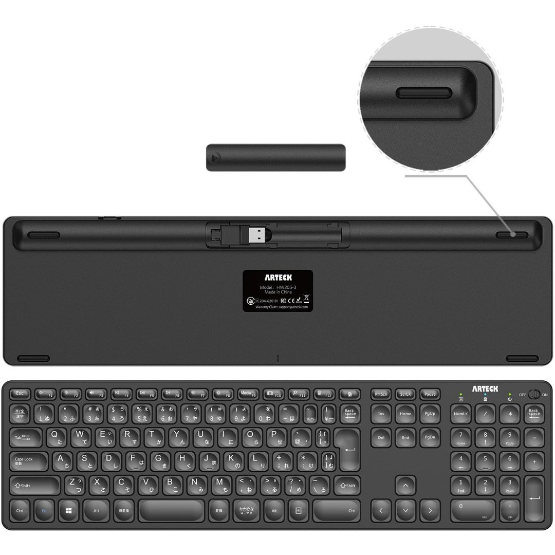 【特価商品】Arteck 2.4G無線ワイヤレス キーボード マウス セット 軽 スマホ/家電/カメラのPC/タブレット(PC周辺機器)の商品写真