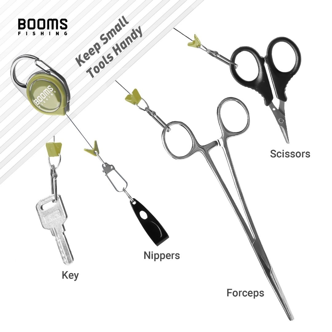 【在庫処分】Booms Fishing RG1 カラビナ式ピンオンリール キーリ スポーツ/アウトドアのフィッシング(その他)の商品写真