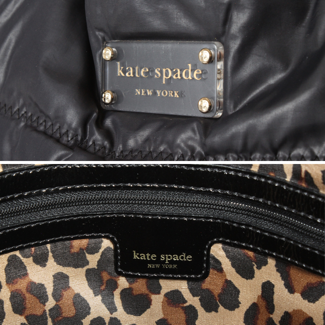 kate spade NEW YORK(ケイトスペードニューヨーク)のケイトスペード トートバッグ 肩掛け リボン ダークグレー ナイロン a4 軽量 レディースのバッグ(トートバッグ)の商品写真