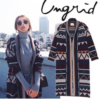 アングリッド(Ungrid)の新品 タグ付き アングリッド ネイティヴ柄ガウン(ガウンコート)