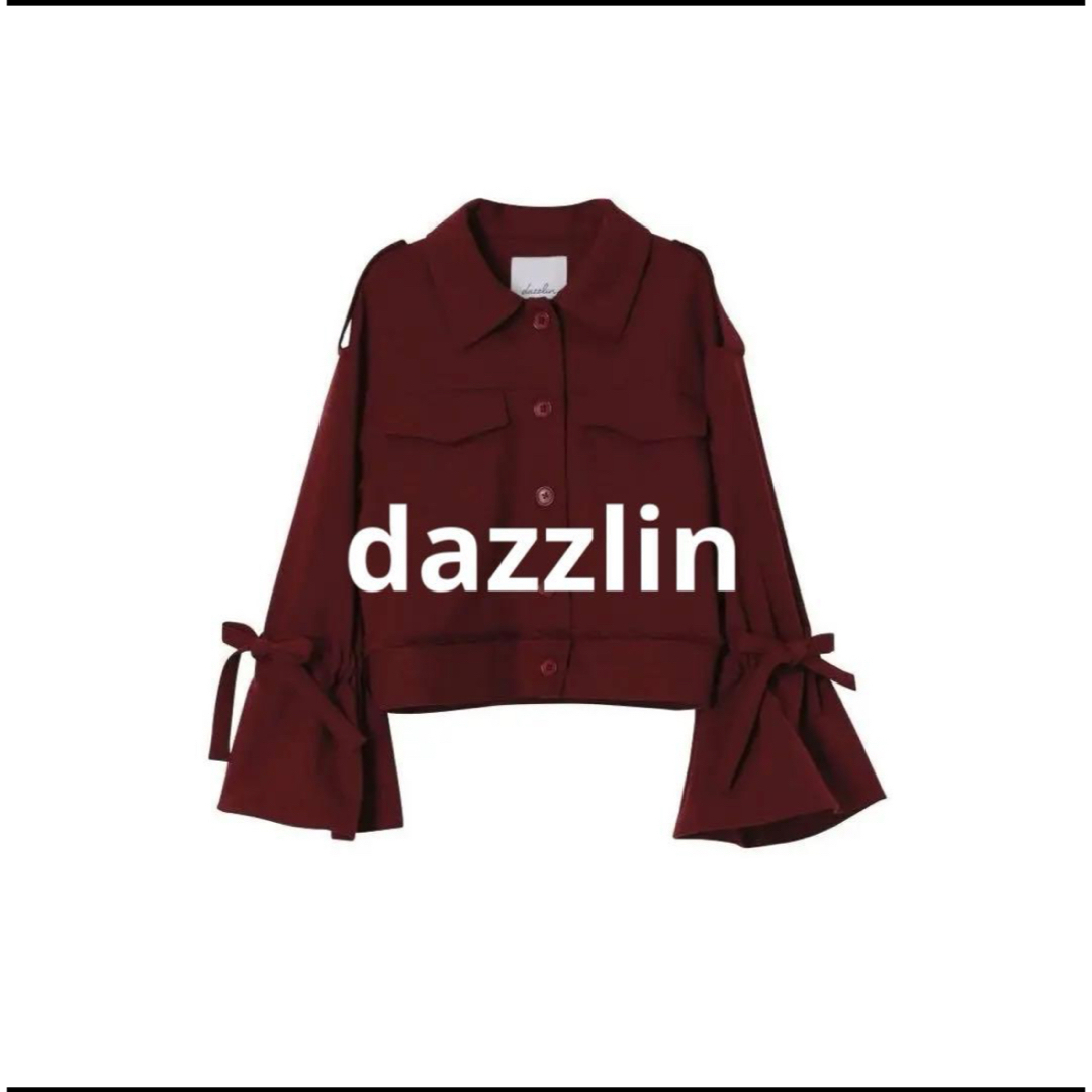 dazzlin(ダズリン)のdazzlin(ダズリン)リボンスリーブブルゾン ボルドー Sサイズ/458 レディースのジャケット/アウター(ブルゾン)の商品写真