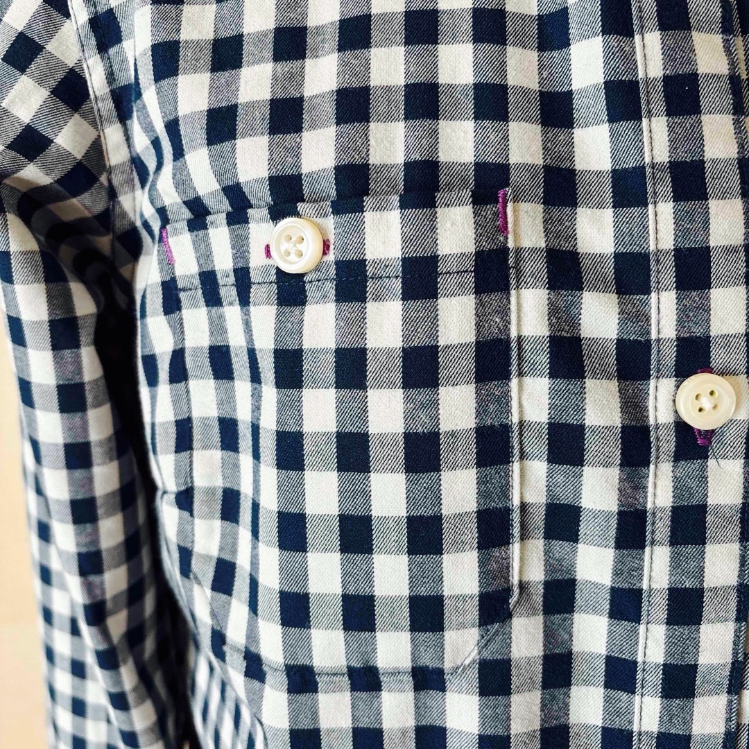 Columbia(コロンビア)のColumbia ネイビーとホワイトのチェック柄長袖シャツ レディースのトップス(シャツ/ブラウス(長袖/七分))の商品写真