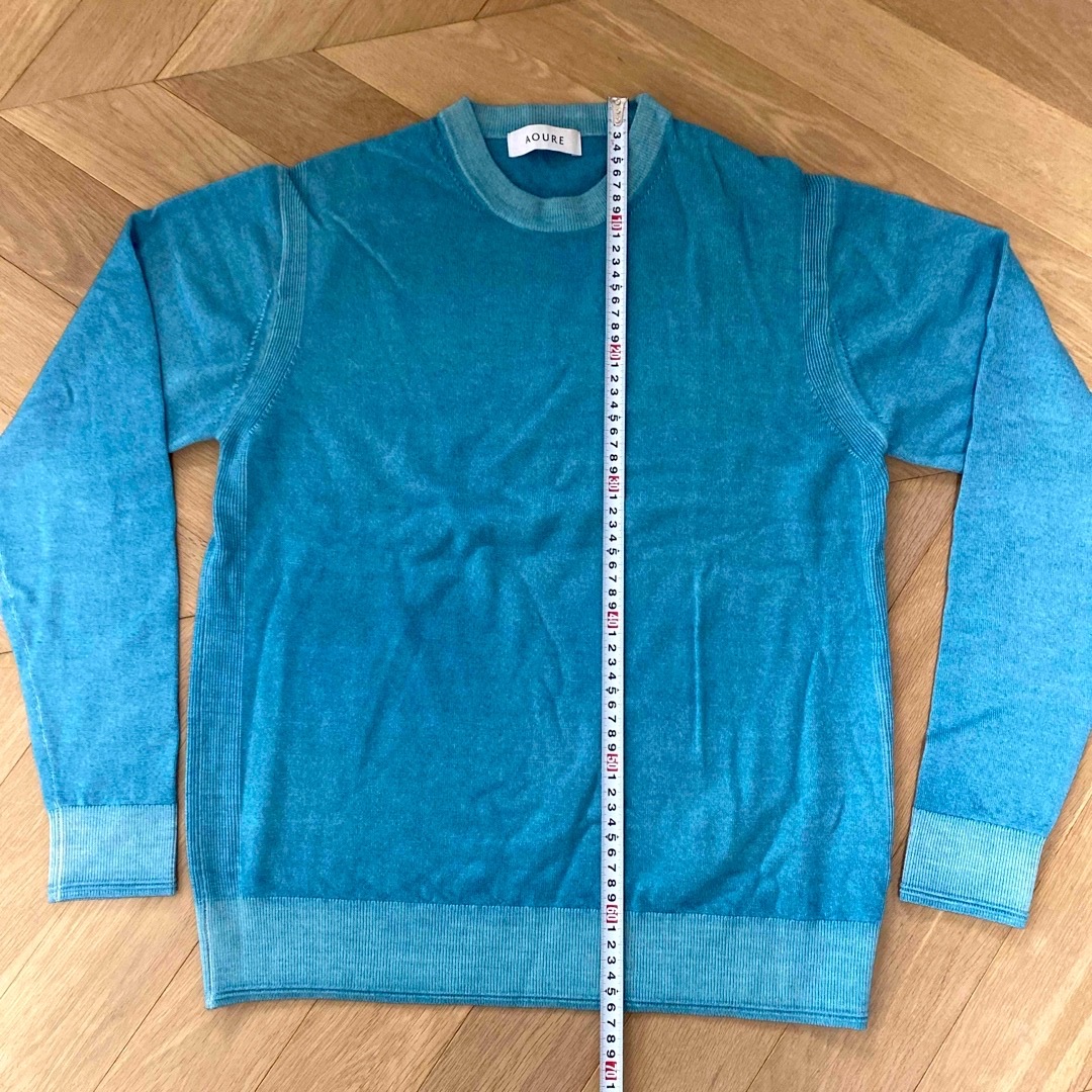 UNITED ARROWS(ユナイテッドアローズ)のアウール セーター L 水色 パンツ ジーンズ コート にも 秋冬物 ターコイズ メンズのトップス(ニット/セーター)の商品写真