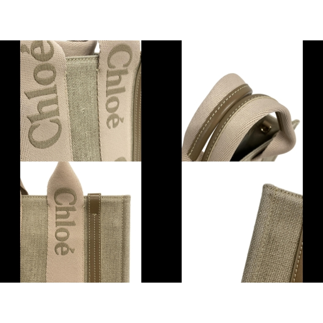 Chloe(クロエ)のChloe(クロエ) トートバッグ ウッディスモールトートバッグ CHC23AS397L1726Y グレーベージュ×ピンクベージュ×ベージュ レザー レディースのバッグ(トートバッグ)の商品写真