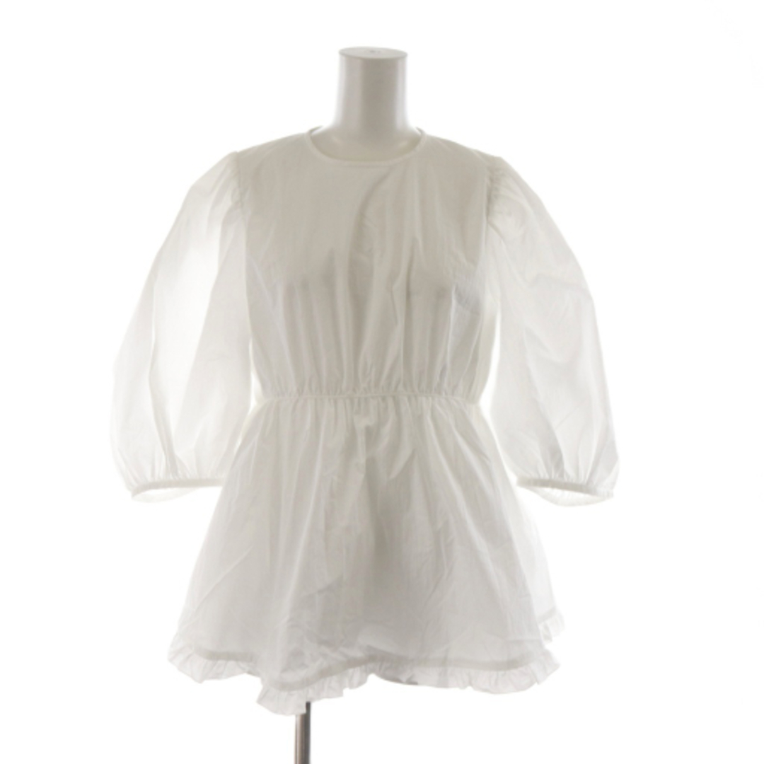 UNITED ARROWS(ユナイテッドアローズ)のユナイテッドアローズ フリル7SLブラウス 七分袖 パフスリーブ 36 白 レディースのトップス(シャツ/ブラウス(半袖/袖なし))の商品写真