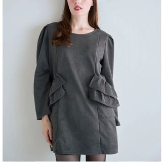 半額以下❗️Myu ビッグフリルポケットワンピース(ミニ丈)