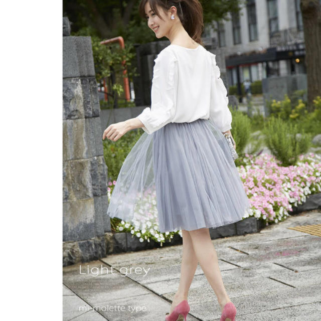 tocco(トッコ)のトッコクローゼット♡グレーチュールスカート レディースのスカート(ひざ丈スカート)の商品写真