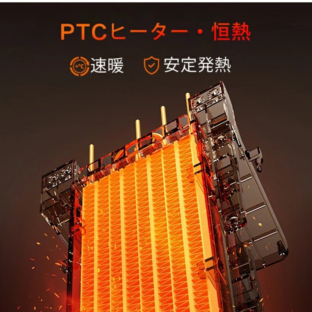 ファンヒーターセラミックヒーター速暖1200W暖炉調ヒーター足元オフィス暖房器具 スマホ/家電/カメラの冷暖房/空調(電気ヒーター)の商品写真